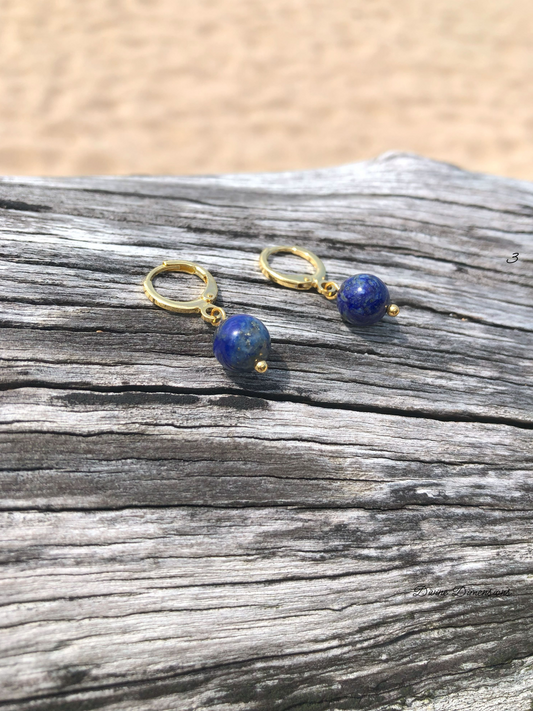 Lapiz lazuli hoop earrings