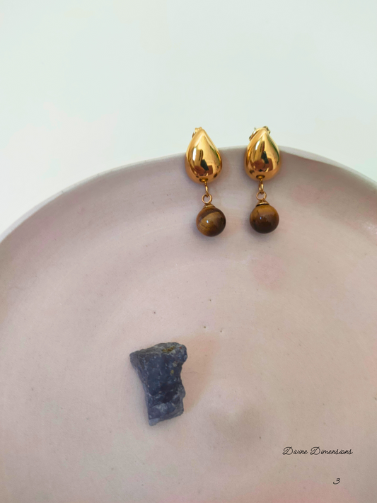 Tigers Eye Ground and Glow Earrings