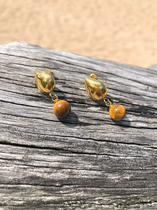 Tigers Eye Ground and Glow Earrings