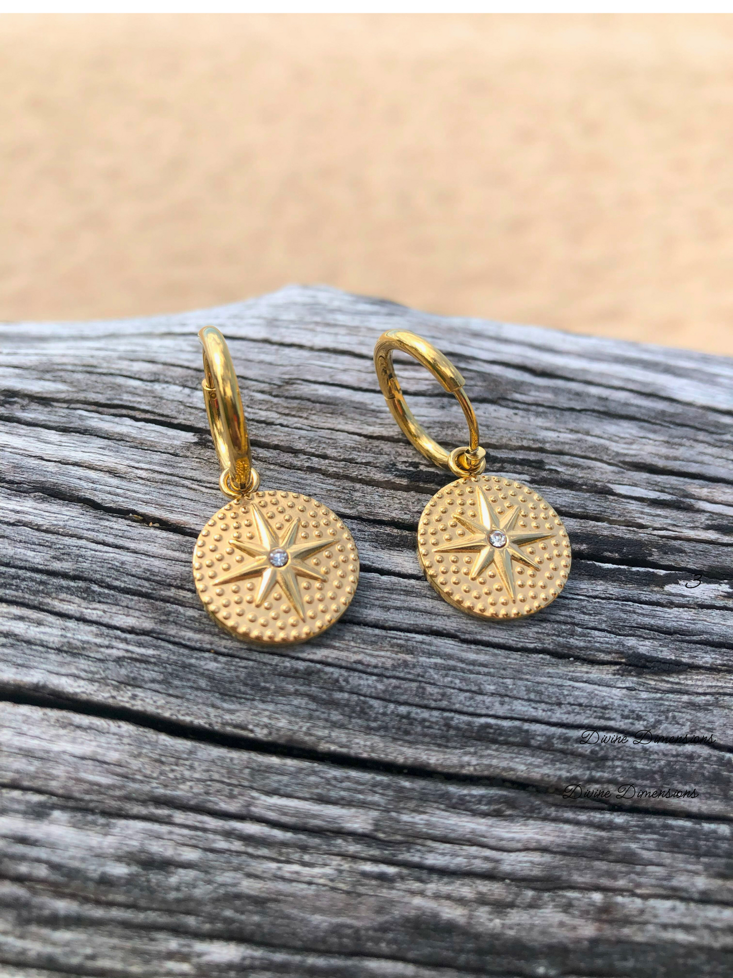Octagonal Star Dangle Earrings