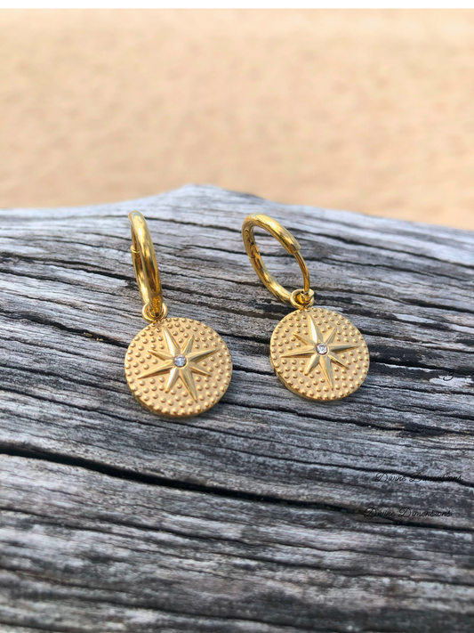 Octagonal Star Dangle Earrings
